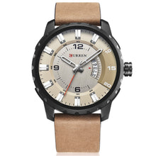 Load image into Gallery viewer, Date Clock Leather Strap  Military Wristwatch