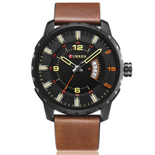 Load image into Gallery viewer, Date Clock Leather Strap  Military Wristwatch