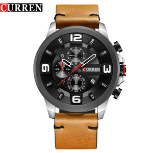 Men Sport Leather Wrist Watch